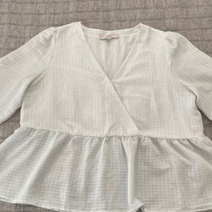 LOFT faux wrap peplum blouse
